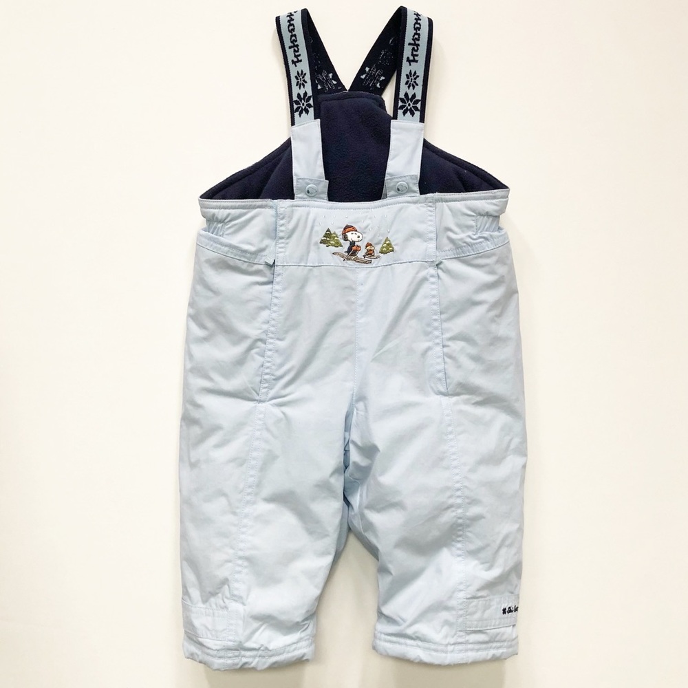 Vintage H&M Ski Snoopy Peanuts Snow Pant Bibs Size 6-9 Mos EUC